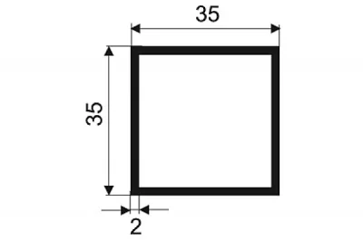 Профиль 35х35 базовый, алюминий анодированный, L=3900