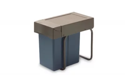 Ведро для мусора (21л) выдвижное, пластик серый антрацит + серый кварц