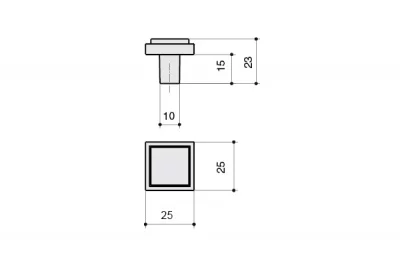 Ручка-кнопка, отделка хром глянец + графит