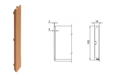 Комплект угловых элементов для цоколя ПВХ H.150, ольха