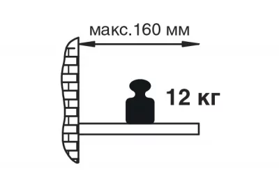 Менсолодержатель, отделка алюминий