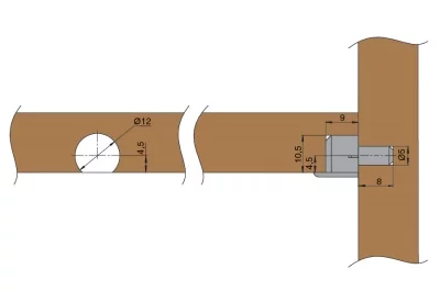 Полкодержатель врезной d.12,5 мм, отделка белая (за 100 штук)