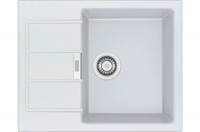 Мойка Sirius SID 611-62/44, цвет полярный белый, выпуск 3,5", вентиль-автомат, скрытый перелив, сифон в комплекте Мойка Sirius SID 611-62/44, цвет полярный белый, выпуск 3,5", вентиль-автомат, скрытый перелив, сифон в комплекте