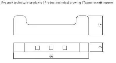 GTV: Клипса металическая осветительная к стеклянным полкам 8мм, DC 12V, 3 SMD LED, теплый белый LD-3SKL-ZBN