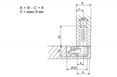 Стяжка внутренняя для ДСП18мм