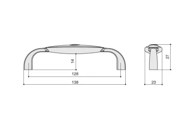 Ручка-скоба 128мм, отделка бронза + вставка