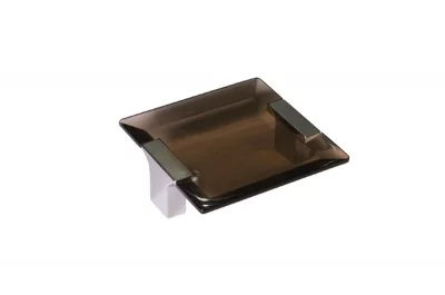 Ручка-скоба 64мм, отделка хром матовый + транспарент коричневый