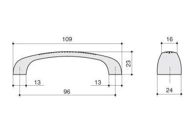 Ручка-скоба 96мм, отделка хром глянец