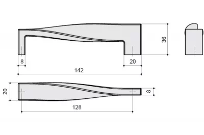 Ручка-скоба 128мм, отделка хром глянец