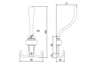 Вешалка, отделка бронза античная