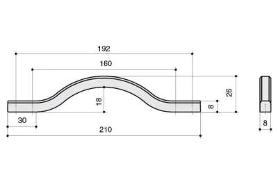 Ручка-скоба 192-160мм, отделка хром глянец