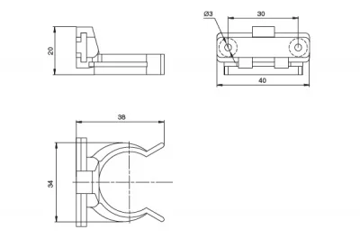 Клипса для ножки, под цоколь ДСП