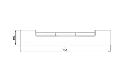 0114 Решётка вентиляционная для цоколя ПВХ H.100, L=600, Позитано NEW