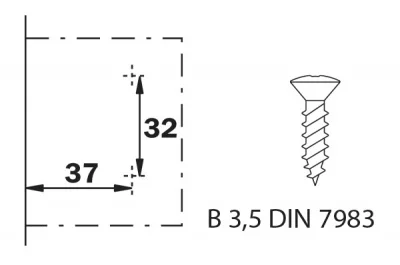 Ответная планка Н2 под шуруп, Slide-on, отделка никель