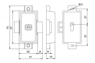 Замок накладной , отделка бронза античная