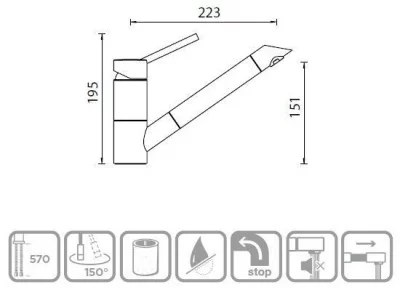 Schock: 710172 Смеситель SC-200, Cristadur, хром/поларис Schock: 710172 Смеситель SC-200, Cristadur, хром/поларис