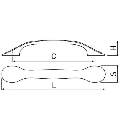 GTV: Ручка мебельная PALERMO C=96 мм, старое серебро UZ-PALER-96-07