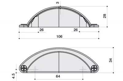 Ручка-скоба 64мм, отделка античное железо