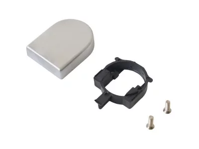 Накладка декоративая для петель серии QS под стекло, полуовальная матовый хром (4 части)