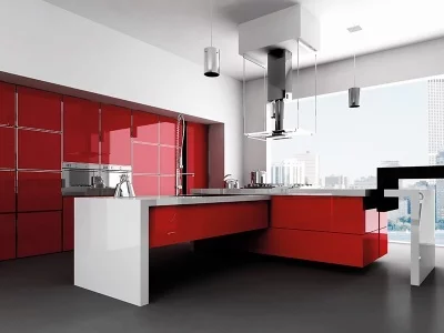 Фасад мебельный МДФ ALVIC глянцевый красный (Rojo)