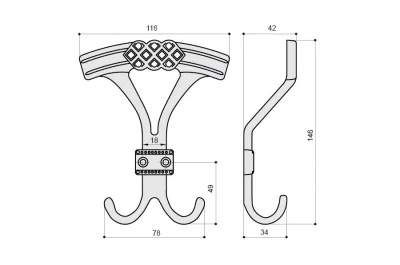 Вешалка, отделка бронза &quot;Флоренция&quot;