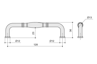 Ручка-скоба 128мм, отделка черный матовый