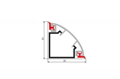 Бортик овальный SH нерж.сталь, рифлёный, L=4100мм
