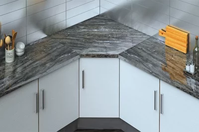 Столешница для угловых решений 900х900х38,8 Мрамор бельканто глянец Столешница для угловых решений 900х900х38,8 Мрамор бельканто глянец