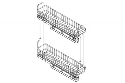 Trend Сетка в базу 150 выдвижная с доводчиком, отделка хром