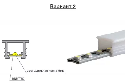 Профиль для LED подсветки врезной, L=4000 мм, отделка белый матовый