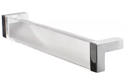 Ручка-скоба 160мм, отделка хром глянец + транспарент прозрачный
