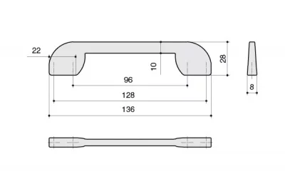 Ручка-скоба 128-096мм, отделка хром матовый лакированный