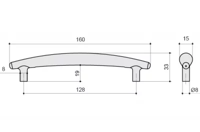 Ручка-скоба 128мм, никель матовый
