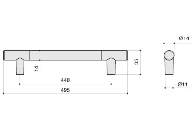 Ручка-скоба 448мм, отделка никель матовый