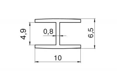 Профиль соединительный 600мм для стеновых панелей, отделка алюминий