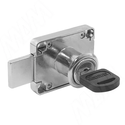 Замок для 1-ой двери, выдвижной, 2 оборота, хром: 508-22 CR