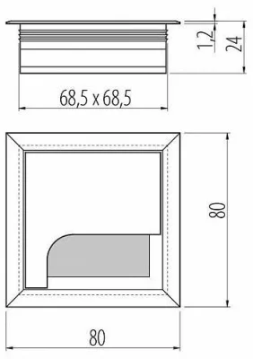 GTV: Пропуск для кабеля Мерида 80x80 черный LB-K80X80-20