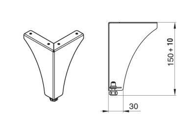 Ножка декоративная Флоренция, h.150, отделка золото (перламутр)