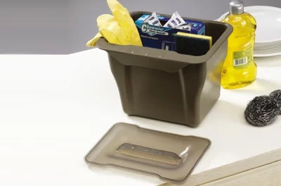 Контейнер (5л), пластик кварц серый с дымчато-серой крышкой