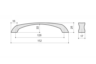 Ручка-скоба 128мм, отделка хром матовый