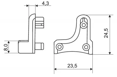 Заглушка под профиль-ручку правая, цвет Вишня