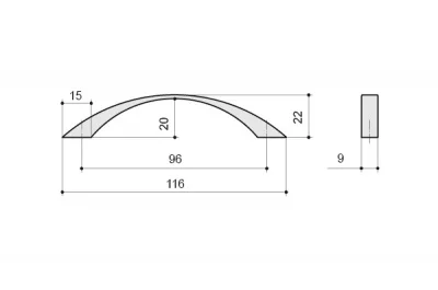 Ручка-скоба 96мм, отделка никель матовый