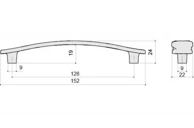 Ручка-скоба 128мм, отделка бронза металлик