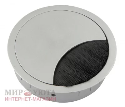 Заглушка кабель-канала, металлическая, круглая, d=80 мм, хром матовый: 2068.588