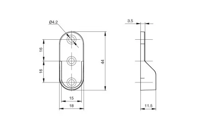 Держатель штанги 15х30, отделка никель