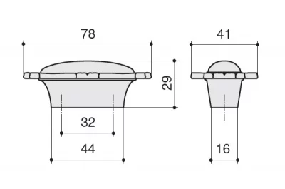 Ручка-кнопка, отделка хром глянец + керамика