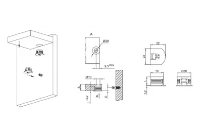 Стяжка эксцентриковая VG20.P для 25 мм ДСП, отделка коричневая