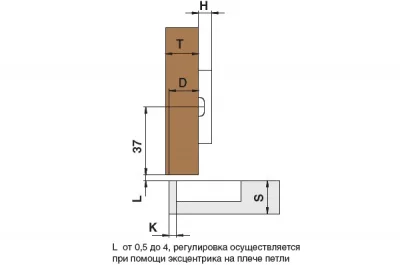 Петля 110 накладная без пружины, 48мм, Clip-on (cam), отделка никель
