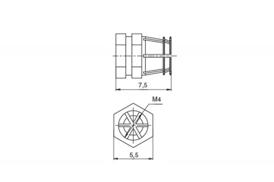 Бусола М4 разжимная, d.5, Н.7,5, отделка латунь (за 100 штук)