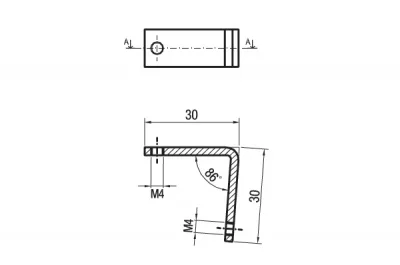 Угол 90&quot; соединительный + 2 винта, отделка цинк